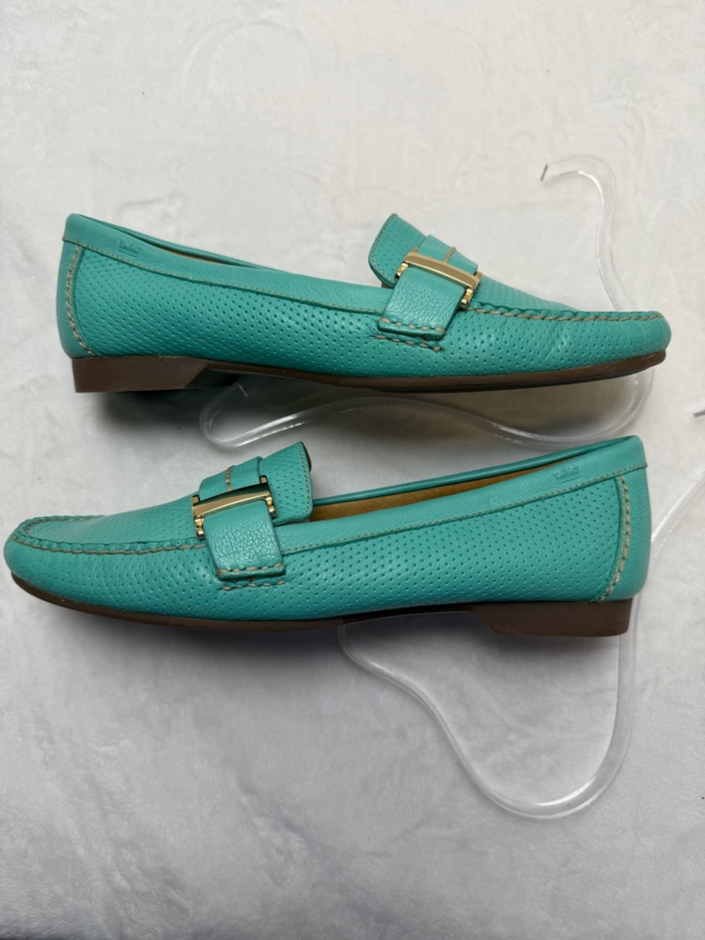 Peter Millar Perforated Leather Driving Loafers 8 Preppy Resort Travel Comfort - Picture 5 of 11